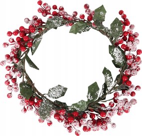 Karácsonyi koszorú berkenye hóval