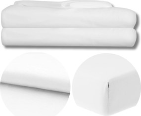 Hagyományos Lepedő 160x200 Lengyel Gumi Nélküli Szatén Erős Fehér