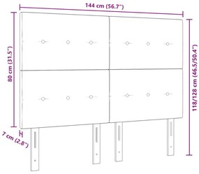 gombos tűzött sötétszürke 140 cm szövet fejtámla