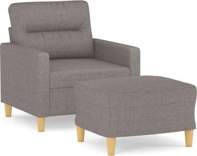vidaXL tópszínű szövet kanapéfotel lábtartóval 60 cm