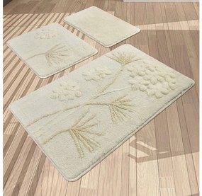 Asir 3 db ORKIDE fürdőszobai szőnyeg szett 60x60x100 cm bézs AS2061