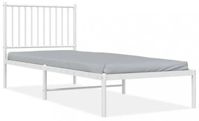 fehér fém ágykeret fejtámlával 80x200 cm
