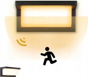 Kültéri Fali Lámpa Mozgás- És Szürkületérzékelővel Homlokzati Lámpa 18w