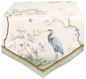 Nyári asztali futó virágos kócsag madaras trópusi mintás 50*160 cm