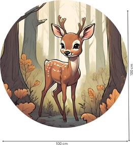 PIPPER. Kör alakú falmatrica "Szarvas az erdőben" Méret: 60cm