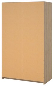 Natúr színű ruhásszekrény tolóajtóval tölgyfa dekorral 119x200x60 cm Naia – Tvilum