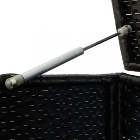 fekete polyrattan kerti tárolóláda 100 x 50 x 50 cm