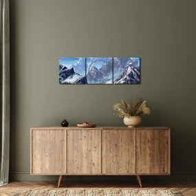 Kép - Festett hegyek (órával) (90x30 cm)
