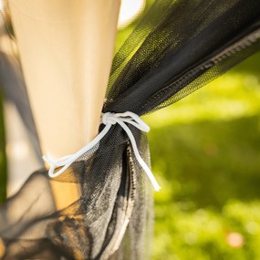 Kerti pavilon sátor, 3,9x2,5x3,9m, bézs/fekete, RINGE TYP 2+6 oldal