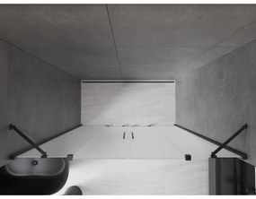 Mexen Velar Duo, tolózuhanyajtó nyitáshoz 180 cm, 8 mm-es matt üveg, fekete matt, 871-180-000-32-70