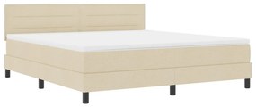 Boxspring Ágy Matraccal &amp; LED Bézs 180x200 cm Szövet