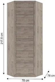 Sarokszekrény 1D, tölgy san remo, ORESTES