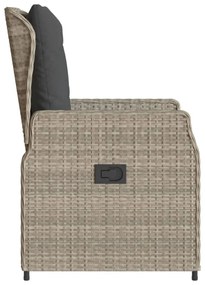 2 db világosszürke polyrattan dönthető kerti szék
