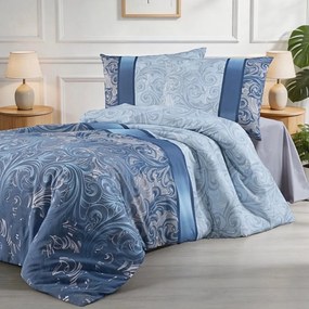 Charlotte kék pamut ágyneműhuzat TiaHome - 1x Párna 90x70cm, 1x Paplan 140x200cm