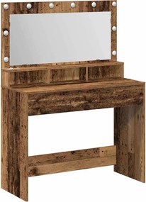 vidaXL Öltözködőasztal polcokkal Öreg fa 100 x 41 x 135 cm Faanyag