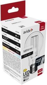 Avide LED White Filament Globe 10.5W E27 WW 2700K