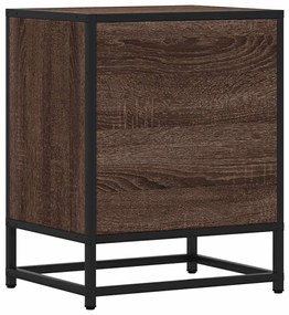 éjjeliszekrények 2 db barna tölgy 40x31x50 cm műfából és fémből