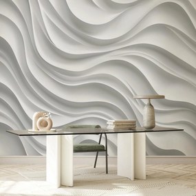 Fotótapéta - 3D fehér hullámok (147x102 cm)