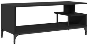 fekete szerelt fa/porszórt acél TV-szekrény 102 x 40 x 41 cm