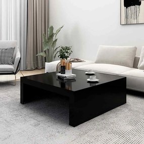 Fekete szerelt fa dohányzóasztal 100 x 100 x 35 cm