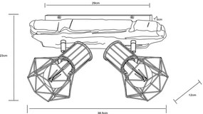 Globo 54017W-2 - PRISKA 2xE27/60W/230V spotlámpa