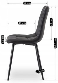 Fekete Eco-bőr Étkezőszék. DALVIN