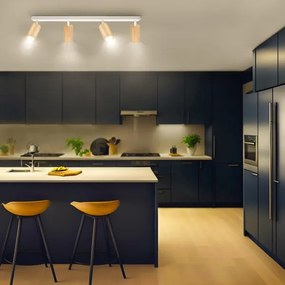 Brilagi - Spotlámpa SELE 4xGU10/30W/230V fehér/tölgy dekor