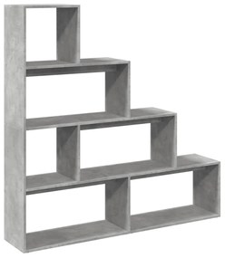 4 szintes betonszürke szerelt fa könyvespolc 143,5x29x143,5 cm