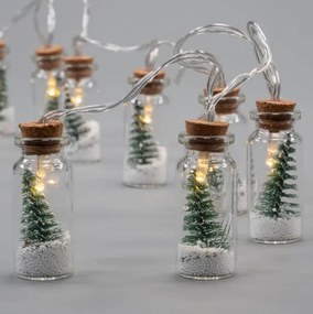 Lámpák készlete "Mini üveg" 8 LED meleg fehér elemes időzítő