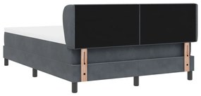 Boxspring Ágy Matrac Sötétszürke 140x200 cm Bársonyos