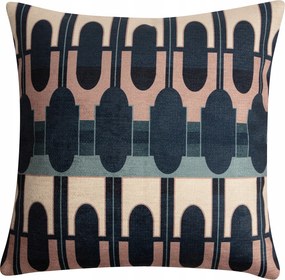 Díszpárna Heline 40 X 40 cm sötétkék geometrikus retro