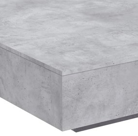 betonszürke szerelt fa dohányzóasztal 100x100x31 cm