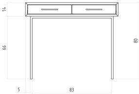 Tölgyfa fésülködőasztal 97x45 cm Abies – The Beds