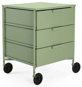 Irodai konténer MOBIL MAT 3 kerekekkel, többféle színben - Kartell szín: tompa zöld