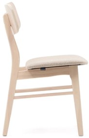 Bézs-natúr színű étkezőszék szett tölgyfa dekorral, 2 db-os Selia – Kave Home