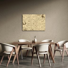 Kép - Vintage térkép, illusztrációk (70x50 cm)
