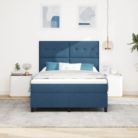 Box Spring Ágy Matraccal Kék 140x190 cm Szövet