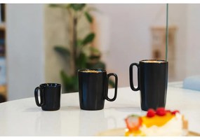 Fekete agyagkerámia eszpresszó bögre szett 2 db-os 80 ml Fuori – Vialli Design