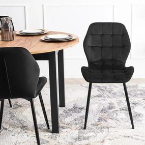 Krzesło LUCKY Czarne Welurowe