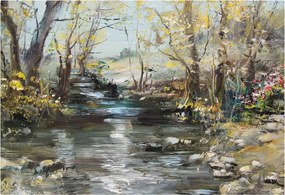 Fotótapéta Flizelin Dekoratív az irodába Erdei patak 152x104 Ragasztó