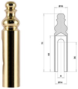 Otlav pánttakaró 3D 14 Réz díszes lakkozott