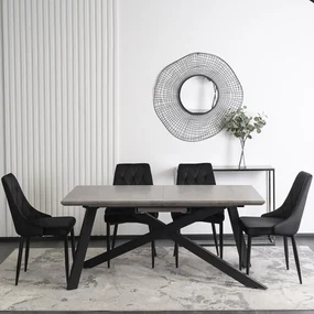 HAMILTON Asztal 160-200 cm Szürke Beton