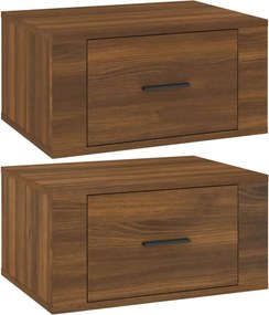 vidaXL 2 db barna tölgy színű fali éjjeliszekrény 50 x 36 x 25 cm
