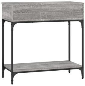 szürke sonoma színű szerelt fa konzolasztal 75 x 34,5 x 75 cm