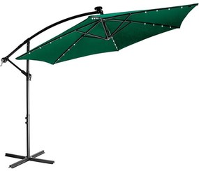 STILISTA Kerti napernyő fogantyúval LED 3 m zöld