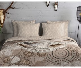 Barna egyszemélyes flanel ágyneműhuzat 140x200 cm Ringhda – HIP