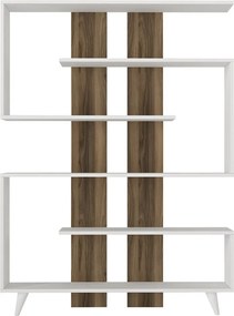 Rain könyvespolc, fehér-dió, 120 cm