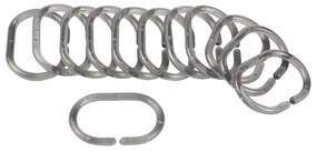 Szürke zuhanyfüggöny akasztó szett 12 db-os 4 cm Vitamine – douceur d'intérieur