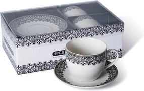Livello 2 db-os 250 ml-es porcelán csészealj szett 14 cm-es dísz