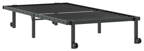 fekete acél ágykeret matrac nélkül összecsukható 90x200 cm